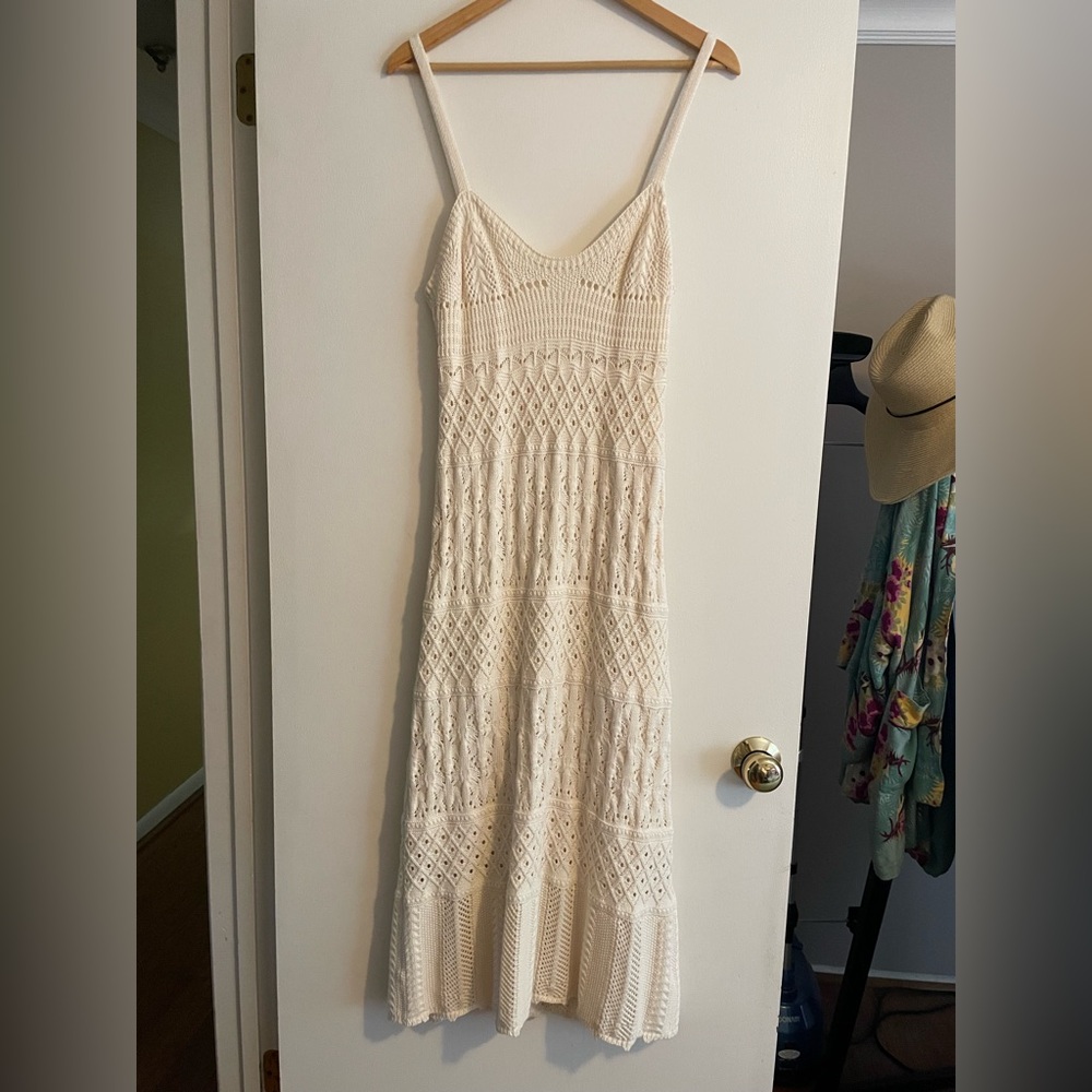 Cream Knit Sleeveless Dress - Picture 2 of 4